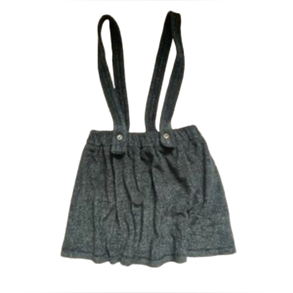 Zara. Heather Gray skirt with Suspenders. Great Condition. Size 6. Terry cloth